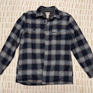 L.L. Bean Men's Navy and Gray Fleece Lined Shirt Jacket